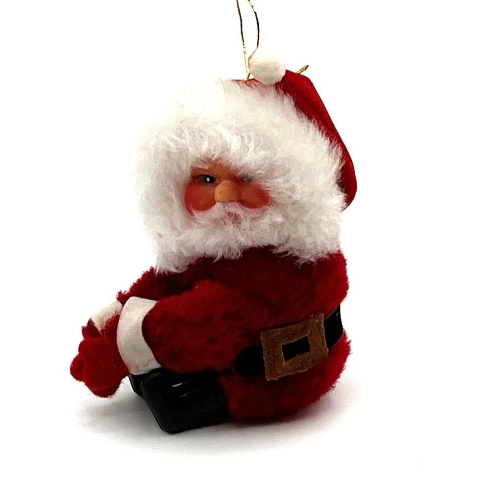Vintage Santa Claus Pinch‎ Hugger Clip On Plush Christmas Ornament